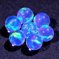 OP709 Perles d'opale de galaxie de feu vert opale noire/Perle d'opale Gilson coupe boule/Pierre d'opale sans résine compatible avec le verre COE33