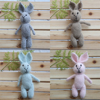 Mini-porcelet tricoté pour nouveau-né, accessoires de photographie, lapin en peluche, agneau au crochet pour séance photo de bébé