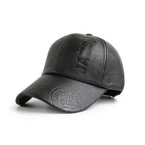 Nouveau 2024 printemps/hiver homme en cuir véritable casquettes de Baseball mâle décontracté peau de vache ceinture oreille chaud 56-60 réglable Sport vol chapeaux