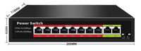 Switch PoE Gigabit de 8 Puertos Directo de Fábrica, 1000Mbps, 120W, 2 Puertos Uplink + 1 SFP, IEEE802.3af/at para Cámaras IP CCTV, Red de Escritorio