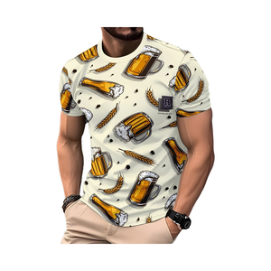 Người Đàn Ông Của Mùa Hè T-Shirt Kỹ Thuật Số In Bia Mô Hình <span class=keywords><strong>Jersey</strong></span> 180G Chống-Pilling Ngắn Tay Áo Giản Dị Thời Trang Phố - Product Image 1