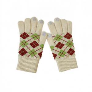 Gants chauds pour fille en matière semblable au cachemire, protection contre le froid, doublure en polaire épaisse, tricot, écran tactile, doigts entiers, pour l'équitation - Product Image 5