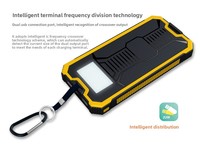 Banque d'alimentation solaire portable OEM tendance 10000 mAh, étanche avec lampe de camping LED, entrée micro et sortie 10W