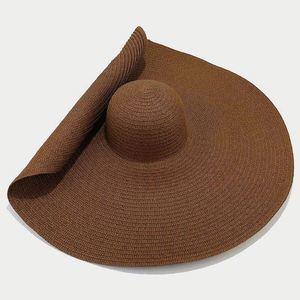 Sombrero de Paja Extra Grande, Duradero y Transpirable, Ligero y Fácil de Transportar, para Mujer, Protección Solar, Tela de Papiro, PVC, para Vacaciones - Product Image 4