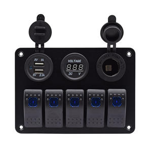 Chargeur double USB DC 24V, prise <span class=keywords><strong>de</strong></span> courant 12v, 5 gangs, panneau d'interrupteur à bascule pour bateau marin - Product Image 3