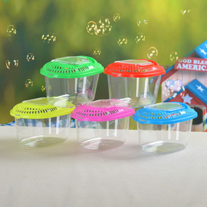 Mini caja de plástico para peces de 18,8 cm, portador de tortugas transparente de mano, tanque de agua para peces y Mascotas - Product Image 6
