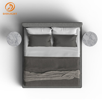 Ensemble de meubles de chambre à coucher de style européen en bois et laiton, lit italien de luxe, taille Queen ou King