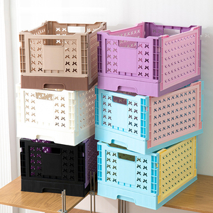 Nhà Máy Giá Nhựa Lưu Trữ Giỏ Đóng Mở Thùng Có Thể Gập Lại Nhựa Lưu Trữ Giỏ - Product Image 5