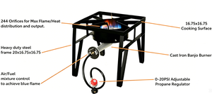 Fornello da Esterno a Propano Singolo ad Alta Potenza 200K BTU per Fritture di Tacchino, Ideale per Birrifici Artigianali, Campeggio e Uso di Emergenza - Product Image 2