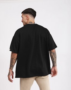 Maglietta Oversize nera Imperio da uomo 100% cotone tinta unita in bianco e traspirante manica corta comodo taglio quadrato a taglio Camiseta - Product Image 5