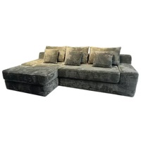 Canapé modulaire trois places en tissu velours côtelé style moderne, confortable, avec compression sous vide pour salon