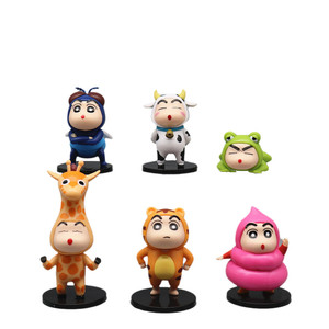 Figuras de Acción, Adornos de Pastel de Mesa con Diseño de Vaca, Rana y Shin Chan, Figura de Acción de PVC, Decoración Personalizada - Product Image 6