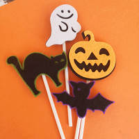 Halloween-Kollektion Backzubehör Kuchendekoration Geisterhaus Kürbis Spinne Karten-Stecker Lustige Verkleidung Glänzend