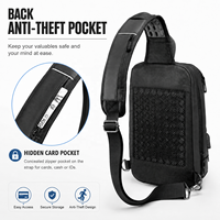 Sac à bandoulière pour homme, sac à dos bandoulière, sac d'épaule d'origine OEM avec fermeture éclair SBS, port de charge USB et compartiment pour tablette