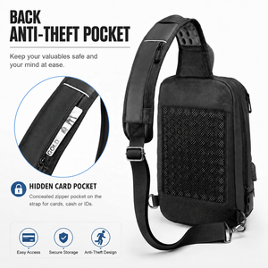 Sac à bandoulière pour <span class=keywords><strong>homme</strong></span>, sac à dos bandoulière, sac d'épaule d'origine OEM avec fermeture éclair SBS, port de charge USB et compartiment pour tablette - Product Image 5