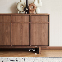 Buffet en bois couleur noyer, style nordique, meuble de rangement pour la maison, élégant, léger et luxueux pour le salon