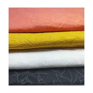 60%Cotton 40%Polyester Burnt-out 3D Floral Pattern Embossed Hollow Knitting fabric