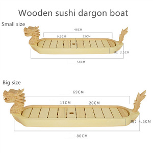 Bandeja japonesa para servir <span class=keywords><strong>Sushi</strong></span>, equipo de restaurante Bambus, plato de dragón para <span class=keywords><strong>Sushi</strong></span>, barco con logotipo personalizado - Product Image 4