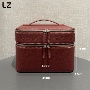 LZ Biểu Tượng Tùy Chỉnh Thương Hiệu Chính Hãng Da Hai Lớp Túi Mỹ Phẩm & Trường Hợp Tổ Chức Zip Du Lịch Trang Điểm Túi Cho Phụ Nữ Đồ Trong Nhà Tắm - Product Image 3