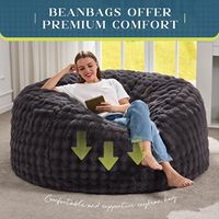 Fauteuil pouf géant luxueux et moelleux de 5 pieds pour adulte
