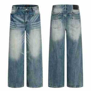11KN Manufacturer Customized High Quality Baggy Jeans for <strong>Men</strong>, Loose Fit Vintage Cotton Denim Pants Wide Leg Streetwear Trousers - Product Image 3