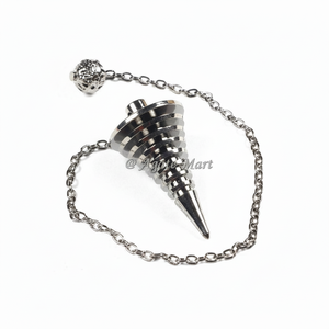 Péndulo de adivinación de latón plateado con jaula de pentagrama 2024 para suministros de Brujas | Comprar péndulo de metal de latón en línea | - Product Image 1