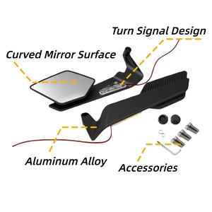 Miroirs de <span class=keywords><strong>moto</strong></span> à vente chaude <span class=keywords><strong>avec</strong></span> <span class=keywords><strong>clignotants</strong></span> LED, surface incurvée, corps en alliage d'aluminium, accessoires universels pour <span class=keywords><strong>moto</strong></span>, fabricants - Product Image 2