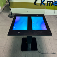 Table numérique interactive intelligente à double écran capacitif multi-touch de 21,5 pouces, noire, avec verre trempé, pour l'éducation commerciale