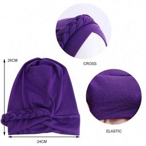 Nuevo Gorro Turbante Hijab Musulmán de Moda para Quimioterapia con Trenza Trenzada, Protección para Uso en Exteriores, Poliéster y Spandex para Mujer - Product Image 6