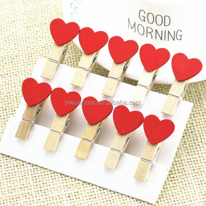 Clips de madera de amor de corazón de 35mm, clavija de papel fotográfico, pasatiempos DIY, manualidades para niños, Clips artesanales para pared de fotos - Product Image 3