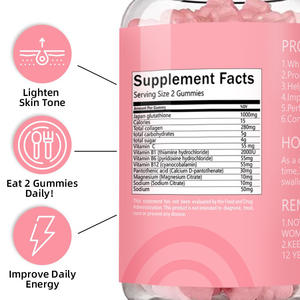 Sıcak satış OEM ODM Vitamin kollajen Gummies C vitamini <span class=keywords><strong>l</strong></span>-glutatyon biyotin kollajen C vitamini sakızlı - Product Image 3