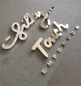 Snelle Levering Letters Teken Indoor 3D Logo Muur Grote Roestvrijstalen Letters Sliver/Gold Custom Metalen Brief Voor Verkoop