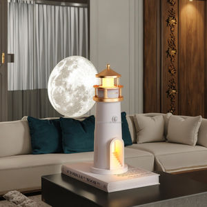 Stile moderno camera da letto letto lampada da scrivania con telecomando bianco caldo che emette luce di luna ABS materiale per soggiorno - Product Image 1