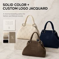 Sac fourre-tout en tricot avec broderie de logo personnalisé et poignée, pochette de luxe en crochet ondulé pour le marché de détail haut de gamme, faible MOQ