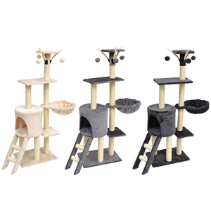 Manufacturer Wholesale Grey Beige Sisal Short Plush <b>Cat</b> Tree <b>Condo</b> - Product Image 2