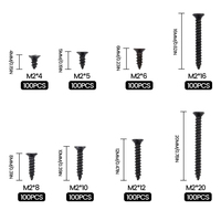 800PCS M2 carbon steel self tapping screws cross-border e-commerce screw box set with cross flat head self tapping screws