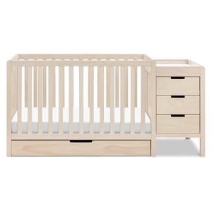 Culla Convertibile in Legno Massello Durevole per Neonati <span class=keywords><strong>con</strong></span> Cassetto Portaoggetti per Soggiorno, Ospedale e Hotel - Product Image 1