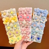 Chouchous pour cheveux en tissu à motif floral champêtre avec pompon fleur de tulipe pour enfants
