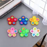 Nuevo Diseño Juguete Sensorial de Plástico Antiestrés Push Pop Bubble Finger Spinner Portátil Simple para Manos