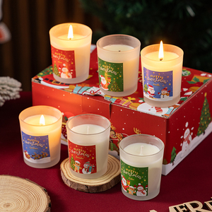 Wholesale Soy Wax Santa Claus Christmas Glass Snowman Perfume Fragrance Scented <b>Candles</b> for Resale - Product Image 2