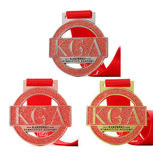 Medallas <span class=keywords><strong>de</strong></span> Premio para Competencias Escolares, Medallas <span class=keywords><strong>de</strong></span> Gimnasia Académica con Corte Hueco, Esmalte Brillante, Logotipo <span class=keywords><strong>de</strong></span> Aleación Metálica Personalizado con Cinta - Product Image 1