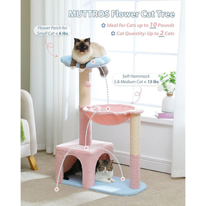Fabricante personalizado de lujo azul Rosa felpa flor gato árbol al por mayor de alta resistencia gato alto árbol Torre superventas raspador <span class=keywords><strong>para</strong></span> <span class=keywords><strong>gatos</strong></span> - Product Image 5