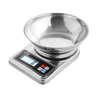 Balance de cuisine numérique électronique en acier inoxydable, capacité 5 kg, mesure du poids, arrêt automatique, fonctionne sur piles, amovible - Offre Spéciale