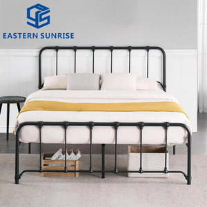 Кровать для спальни в античном стиле для детей и взрослых, минималистичная металлическая односпальная кровать черного цвета с прочным металлическим каркасом - Product Image 2