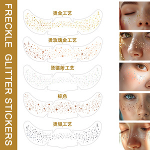 Lentiggini glitterate adesivi per il viso trucco lentiggini dorate tatuaggi - Product Image 5