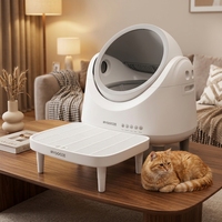 Litière pour chat électrique autonettoyante avec caméra intégrée, design ouvert sécurisé, désodorisant IA, grand espace, nettoyage facile