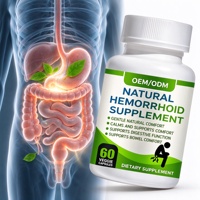 Capsules de soutien pour hémorroïdes sous marque privée OEM ODM Confort intestinal pour l'inconfort anal avec capsules à base de plantes pour hémorroïdes 60 unités en gros