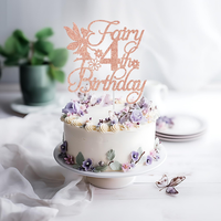 Fee 4. Geburtstags torte Topper Girls Vierte Geburtstags feier Dekorationen Alles Gute zum Geburtstag Kuchen Dekor für Baby Shower Party