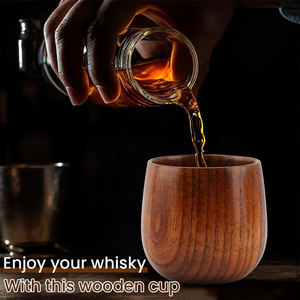 Verres à whisky en bois vintage fabriqués à la main par LG pour hommes, pères, frères, cadeaux d'anniversaire et de fête pour le <span class=keywords><strong>bourbon</strong></span> whisky - Product Image 5
