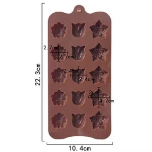 แม่พิมพ์ช็อคโกแลตและเยลลี่รูปดอกกุหลาบซิลิโคนเกรดอาหารสำหรับ<span class=keywords><strong>เค้ก</strong></span><span class=keywords><strong>วัน</strong></span>วาเลนไทน์และของตกแต่งอุปกรณ์ DIY ถุงบรรจุภัณฑ์ - Product Image 4